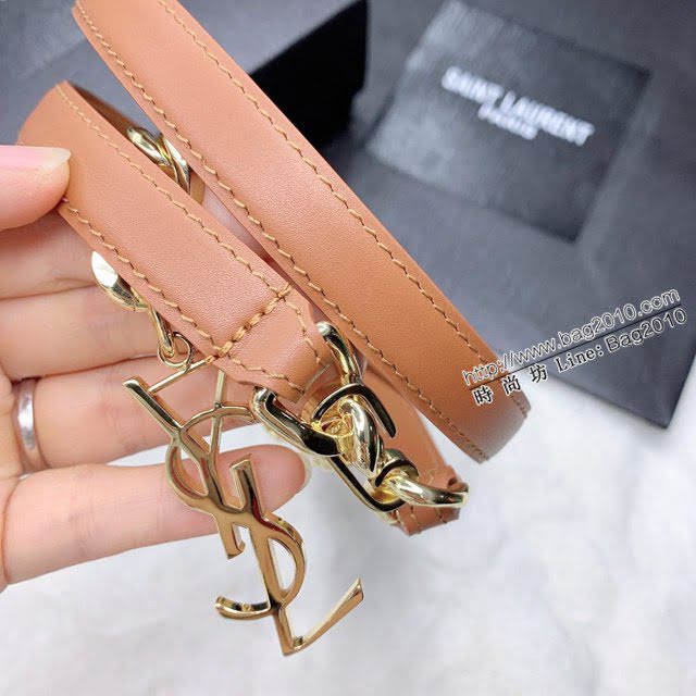 Saint Laurent女士皮帶 聖羅蘭YSL鏈條五金小牛皮腰帶  jjp2145